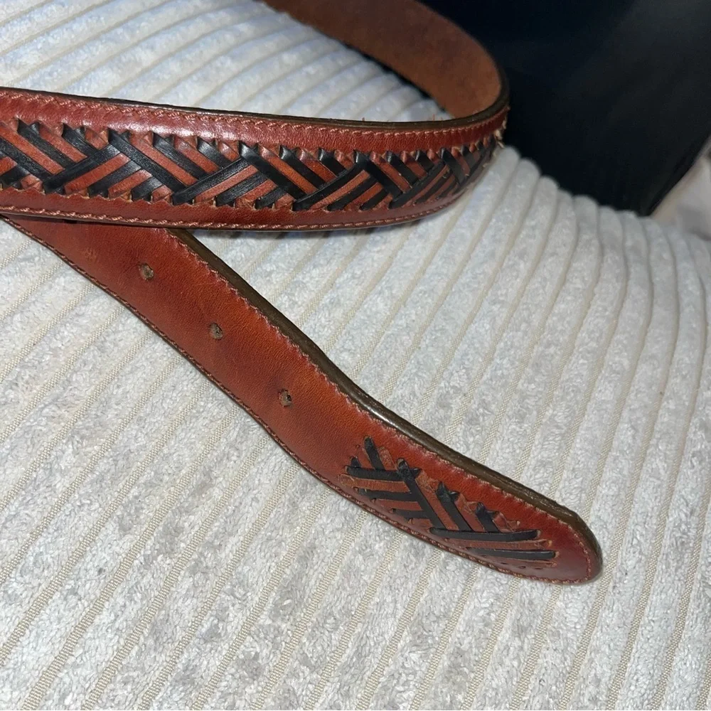 Brighton men’s brown &  black Leather Belt 38 xl